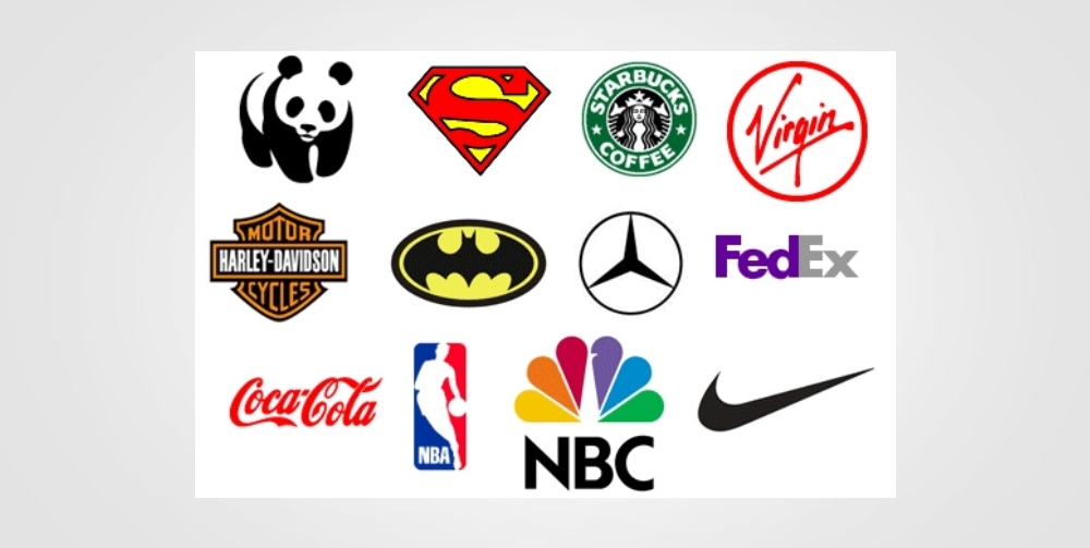 different brand logos on grey background