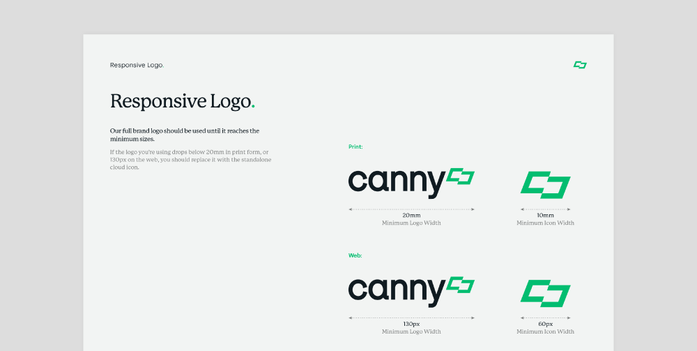An example of a responsive logo using Canny's logo