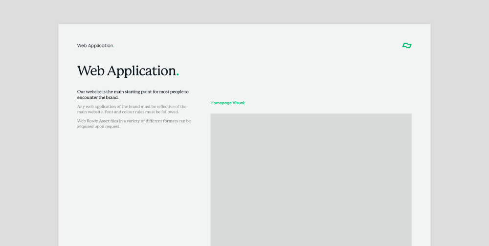 Web application information on a white background