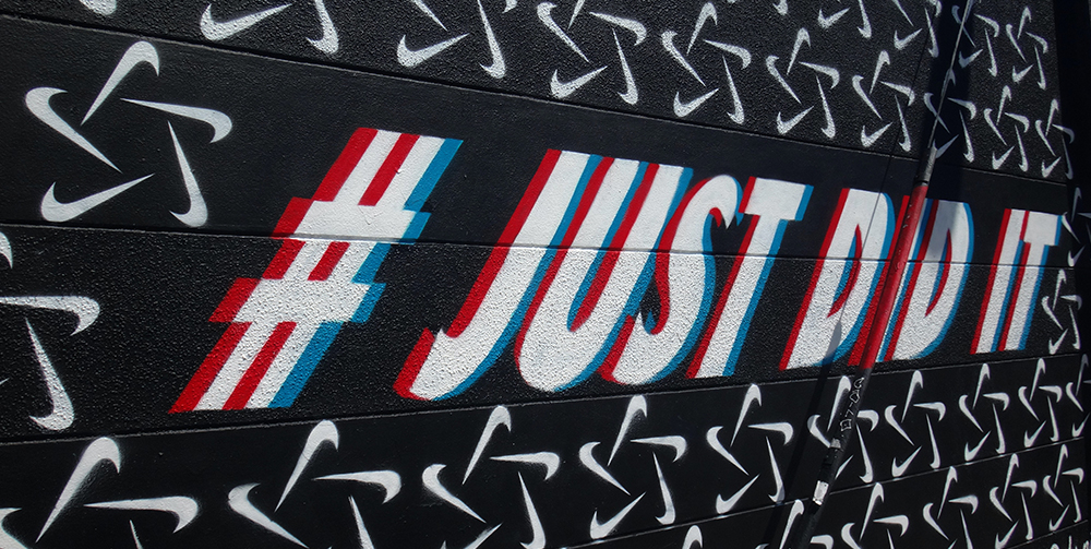 graffitti of Nike #JustDidIt hashtag