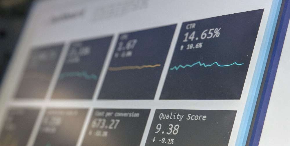 marketing metrics on a computer screen