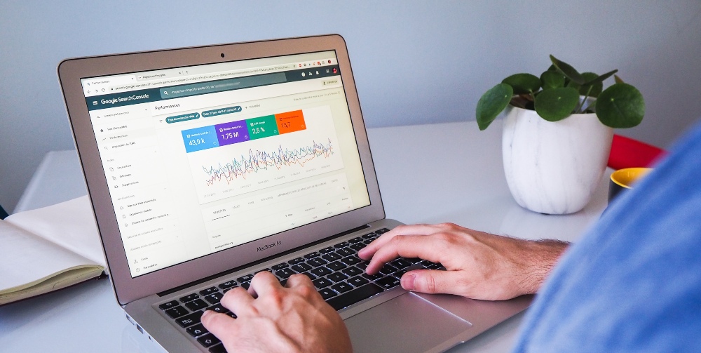 seo metrics on a laptop screen