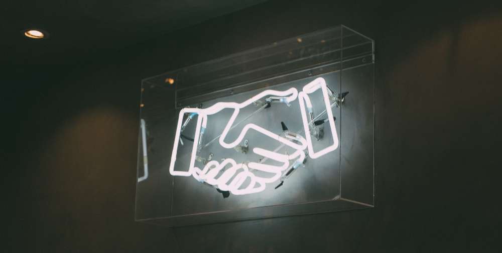 hand shaking signage