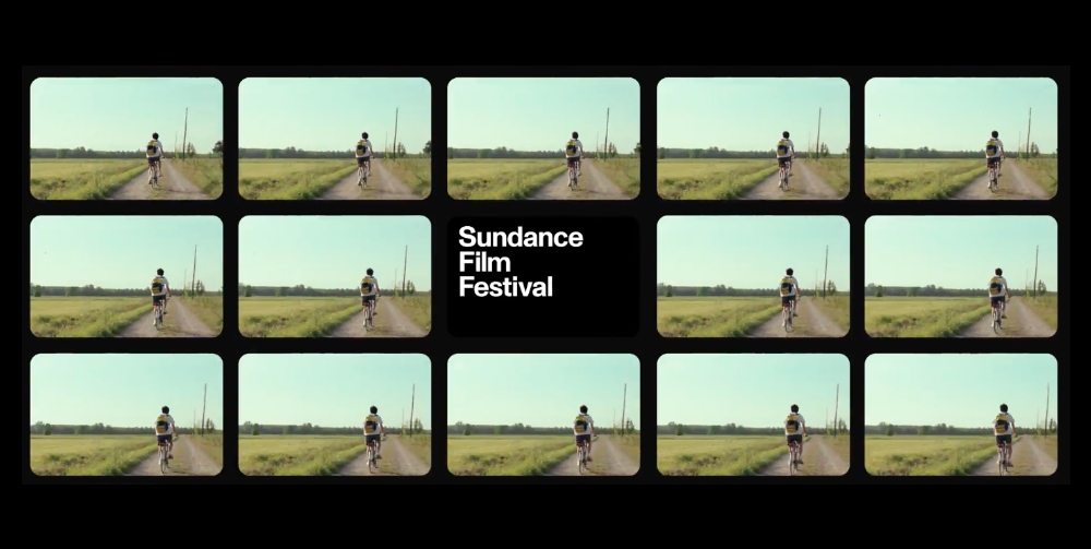 Sundance film strip on black background