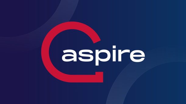 Aspire logo design with pattern background